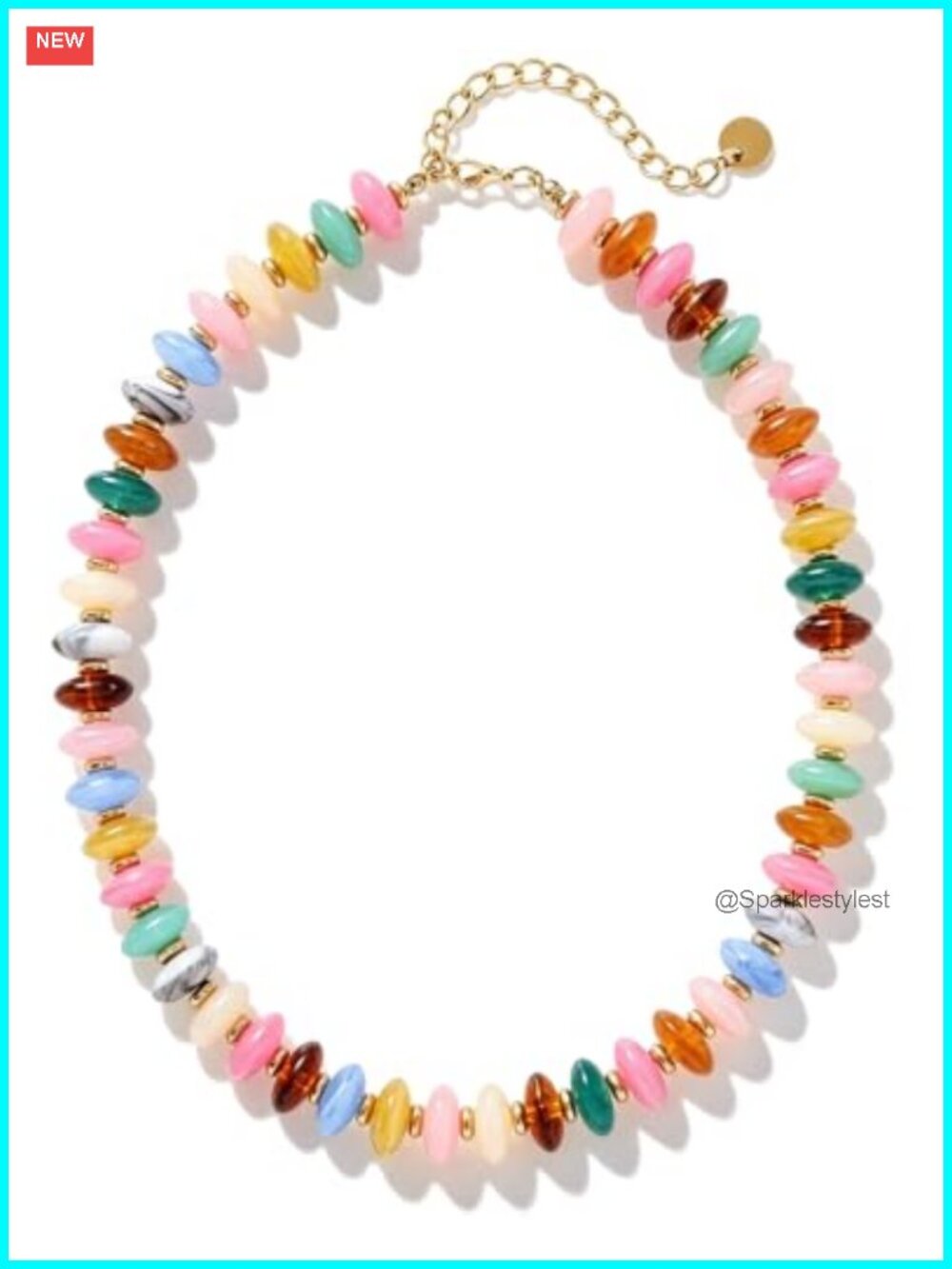 Chunky colorful beaded necklace boho choker summer beach